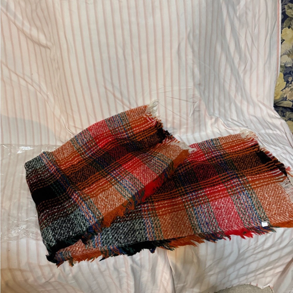 Multicolor Blanket Plaid Scarf